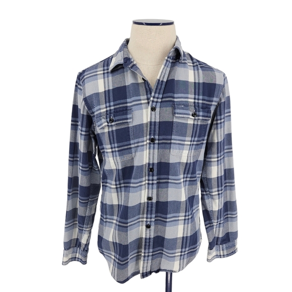 J. Crew Other - J.CREW Slim Shirt Blue Plaid Long Sleeve Button Up Collared Flannel